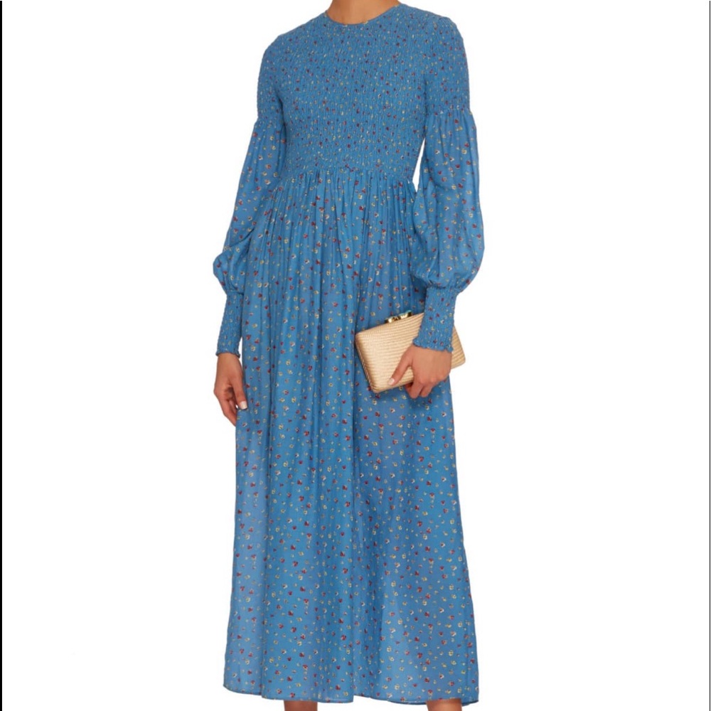 Stunning Ganni smocked midi dress